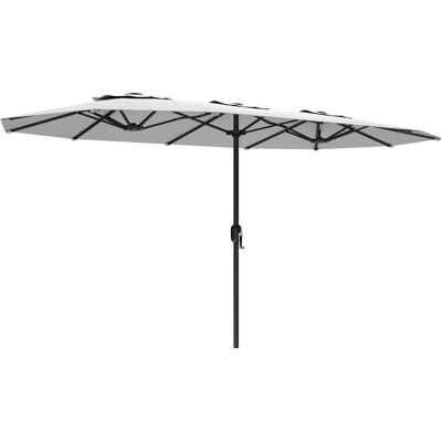 JHY DESIGN Sombrilla Doble De Jardín De 4,6 X 2,6 M Con Manivela, Protección Uv50+, Funda Impermeable Blanca. JHY DESIGN Sombrilla Doble De Jardín De 4,6 X 2,6 M Con Manivela, Protección Uv50+, Funda Impermeable Blanca.