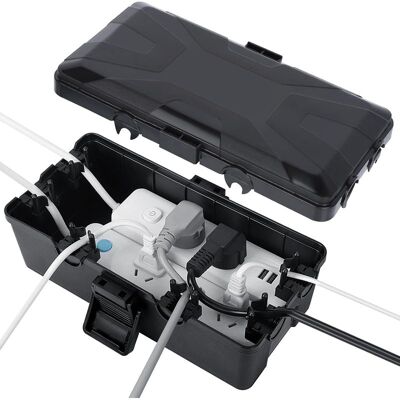 ABYSSE Caja Eléctrica Exterior Impermeable, Ip54 (26,1 X 15 X 9,4 Cm). Caja De Cableado Exterior Impermeable, Carcasa Impermeable Para Proteger Múltiples Enchufes. ABYSSE Caja Eléctrica Exterior Impermeable, Ip54 (26,1 X 15 X 9,4 Cm). Caja De Cableado Exterior Impermeable, Carcasa Impermeable Para Proteger Múltiples Enchufes.