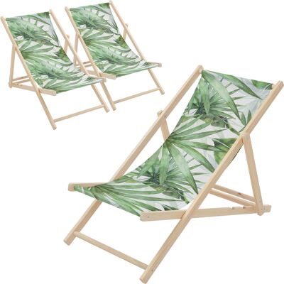 Ecd Germany 3x Sillas De Playa De Madera Con Diseño Palmera Verde-blanca Tumbona Plegable Con Respaldo Ajustable En 3 Posiciones De Reclinación Asiento De Relax Para Jardín O Piscina, Hasta 120 Kg Ecd Germany 3x Sillas De Playa De Madera Con Diseño Palmera Verde-blanca Tumbona Plegable Con Respaldo Ajustable En 3 Posiciones De Reclinación Asiento De Relax Para Jardín O Piscina, Hasta 120 Kg