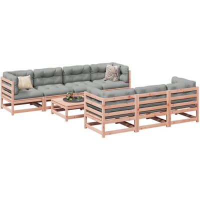 Conjunto de Sofás de Jardín vidaXL - Madera de Abeto Douglas - Marrón-Rojo Conjunto de Sofás de Jardín vidaXL - Madera de Abeto Douglas - Marrón-Rojo