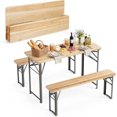 NORTHIX Conjunto Plegable Para Terraza Con Mesa Y 2 Bancos, 118 Cm NORTHIX Conjunto Plegable Para Terraza Con Mesa Y 2 Bancos, 118 Cm