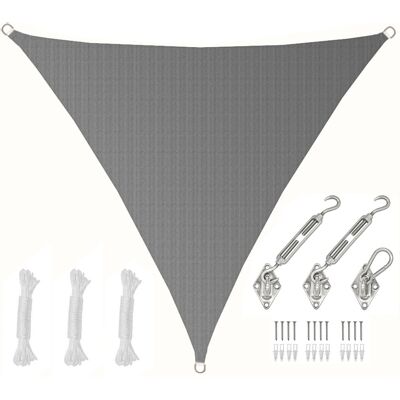 Amanka - 2x2x2 Toldo Parasol Transpirable - Vela De Sombra Triangular Con Fijación Inox Amanka - 2x2x2 Toldo Parasol Transpirable - Vela De Sombra Triangular Con Fijación Inox