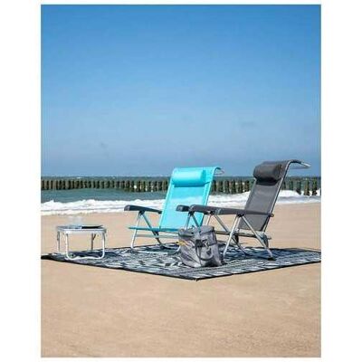 Crespo Silla De Playa Saint-tropez Con Almohada Gris Bogaert Crespo Silla De Playa Saint-tropez Con Almohada Gris Bogaert