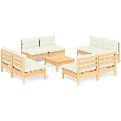 Maisonchic Conjunto de Muebles de Jardín - 9 Piezas con Cojines Maisonchic Conjunto de Muebles de Jardín - 9 Piezas con Cojines
