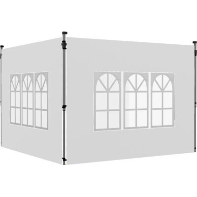 JHY DESIGN Juego De 2 Paneles Laterales Para Cenador De 3x3/3x4 M, Pared Lateral Con Ventana, Impermeable, Blanco. JHY DESIGN Juego De 2 Paneles Laterales Para Cenador De 3x3/3x4 M, Pared Lateral Con Ventana, Impermeable, Blanco.