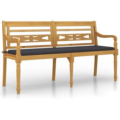 HELLOSHOP26 Banco De Jardín Muebles De Terraza Exterior Con Cojín Antracita 150 X 50 X 3 Cm Madera Maciza De Teca 020011039 HELLOSHOP26 Banco De Jardín Muebles De Terraza Exterior Con Cojín Antracita 150 X 50 X 3 Cm Madera Maciza De Teca 020011039