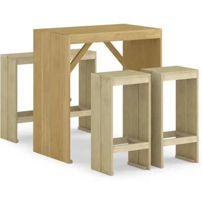 Conjunto de Bar de Jardín Vidaxl - Madera de Pino - 5 Piezas Conjunto de Bar de Jardín Vidaxl - Madera de Pino - 5 Piezas