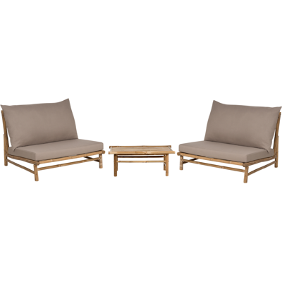 Beliani Todi Conjunto de Sofá de Bambú Beige - Lounge Set Beliani Todi Conjunto de Sofá de Bambú Beige - Lounge Set