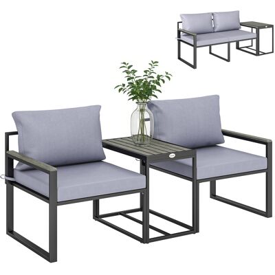 JHY DESIGN Conjunto De Muebles De Balcón De 3 Piezas: 2 Sillones Con Mesa, Cojines Extraíbles, Funda Transpirable. JHY DESIGN Conjunto De Muebles De Balcón De 3 Piezas: 2 Sillones Con Mesa, Cojines Extraíbles, Funda Transpirable.