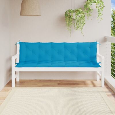 vidaXL - Cojines para banco 2 piezas Azul 180x50x7 cm vidaXL - Cojines para banco 2 piezas Azul 180x50x7 cm