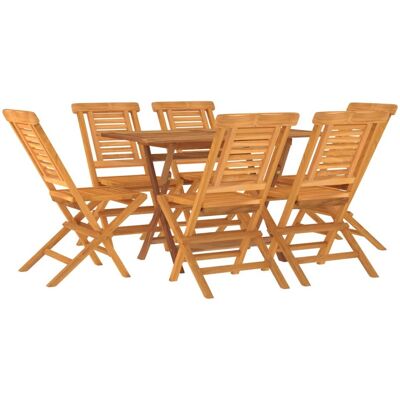 HELLOSHOP26 Conjunto De Comedor De Jardín Muebles De Exterior 7 Piezas De Madera Maciza De Teca 020014354 HELLOSHOP26 Conjunto De Comedor De Jardín Muebles De Exterior 7 Piezas De Madera Maciza De Teca 020014354