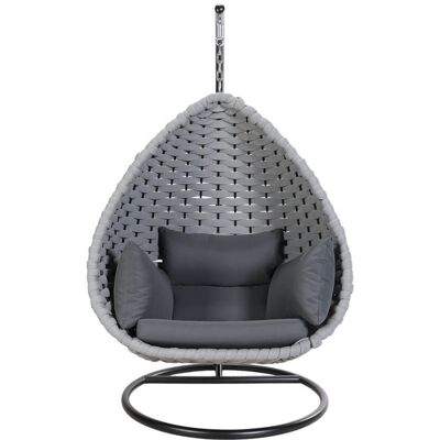 Home Deluxe - Silla Colgante De Malla De Cuerda Cadeira Gris Claro - 1 Plaza Home Deluxe - Silla Colgante De Malla De Cuerda Cadeira Gris Claro - 1 Plaza