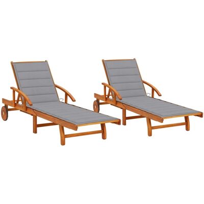 Helloshop26 - Sillones de madera de acacia con cojines - Muebles de jardín para exteriores Helloshop26 - Sillones de madera de acacia con cojines - Muebles de jardín para exteriores