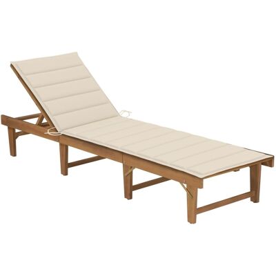 HELLOSHOP26 Tumbona Tumbona Cama De Jardín Mobiliario De Terraza Mobiliario De Exterior Plegable Con Cojín Madera Maciza De Acacia 020012848 HELLOSHOP26 Tumbona Tumbona Cama De Jardín Mobiliario De Terraza Mobiliario De Exterior Plegable Con Cojín Madera Maciza De Acacia 020012848