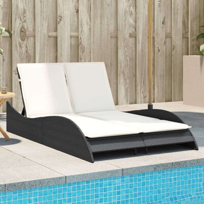 vidaXL Silla de Jardín Ajustable Negra vidaXL Silla de Jardín Ajustable Negra