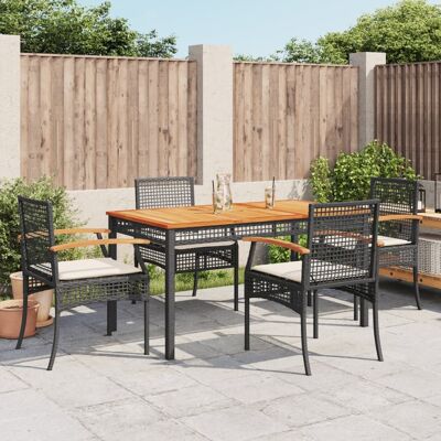 Set de comedor de jardín vidaXL 5 piezas con cojines - Juego de jardín Set de comedor de jardín vidaXL 5 piezas con cojines - Juego de jardín