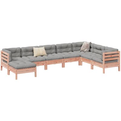 vidaXL Conjunto de Sofás Jardín 8 Pzas con Cojines - Muebles de Jardín vidaXL Conjunto de Sofás Jardín 8 Pzas con Cojines - Muebles de Jardín
