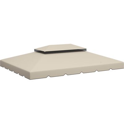 JHY DESIGN Toldo De Repuesto Para Cenador De Jardín De 3x4 M Con Techo De Dos Niveles, En Poliéster Beige. JHY DESIGN Toldo De Repuesto Para Cenador De Jardín De 3x4 M Con Techo De Dos Niveles, En Poliéster Beige.