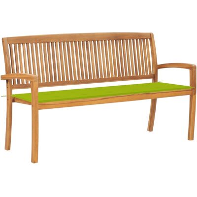 HELLOSHOP26 Banco De Jardín Mueble De Exterior Para Patio Banco De Terraza Apilable Con Cojín 159 X 57,5 X 90 Cm Madera Maciza De Teca 020011692 HELLOSHOP26 Banco De Jardín Mueble De Exterior Para Patio Banco De Terraza Apilable Con Cojín 159 X 57,5 X 90 Cm Madera Maciza De Teca 020011692