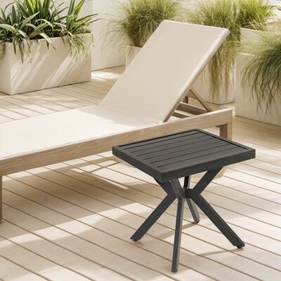 JHY DESIGN Mesa Auxiliar Cuadrada De Aluminio Para Exteriores, Ideal Para El Patio, El Jardín, La Piscina O Interiores. Fácil De Mantener Y Resistente A La Intemperie. Color: Marrón Oscuro. JHY DESIGN Mesa Auxiliar Cuadrada De Aluminio Para Exteriores, Ideal Para El Patio, El Jardín, La Piscina O Interiores. Fácil De Mantener Y Resistente A La Intemperie. Color: Marrón Oscuro.