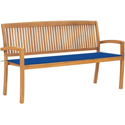 HELLOSHOP26 Banco De Jardín Mueble De Exterior Para Patio Banco Apilable Para Terraza Con Cojín 159 Cm Madera Maciza De Teca 020011705 HELLOSHOP26 Banco De Jardín Mueble De Exterior Para Patio Banco Apilable Para Terraza Con Cojín 159 Cm Madera Maciza De Teca 020011705