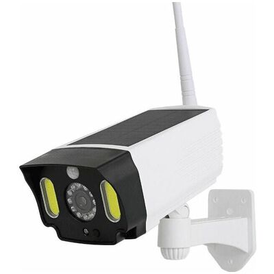 ABYSSE Cámara De Seguridad Exterior Simulada Xvx, Alimentada Por Energía Solar, Con Detección De Movimiento Y Alarma De Intrusión. Cámara De Seguridad Led Impermeable Con Luz Led Roja Intermitente Y ABYSSE Cámara De Seguridad Exterior Simulada Xvx, Alimentada Por Energía Solar, Con Detección De Movimiento Y Alarma De Intrusión. Cámara De Seguridad Led Impermeable Con Luz Led Roja Intermitente Y