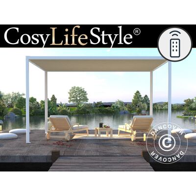 Cenador Pérgola San Fernando, 4x3m, Blanco/beige - Dancover Cenador Pérgola San Fernando, 4x3m, Blanco/beige - Dancover