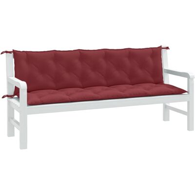 vidaXL Cojines para banco de jardín 180x50x7 cm vino rojo tela - Cojines para banco de jardín vidaXL Cojines para banco de jardín 180x50x7 cm vino rojo tela - Cojines para banco de jardín