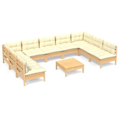 vidaXL Conjunto de Jardín 10 piezas con Cojines - Muebles de jardín vidaXL Conjunto de Jardín 10 piezas con Cojines - Muebles de jardín