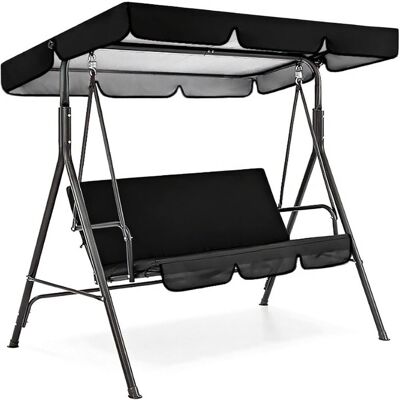SANS MARQUE Juego De Cubierta Superior De Repuesto Para Toldo De Columpio De Patio, Cojines De Repuesto Para Toldo De Columpio De Exterior, Parasol Impermeable Para Hamaca, Color Negro, 56x47x7 Pulgadas. SANS MARQUE Juego De Cubierta Superior De Repuesto Para Toldo De Columpio De Patio, Cojines De Repuesto Para Toldo De Columpio De Exterior, Parasol Impermeable Para Hamaca, Color Negro, 56x47x7 Pulgadas.