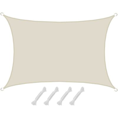 Amanka - Upf50+ Toldo Uv 3x5 M Rectángulo Poliéster Hidrófugo Vela De Protección Beige Amanka - Upf50+ Toldo Uv 3x5 M Rectángulo Poliéster Hidrófugo Vela De Protección Beige