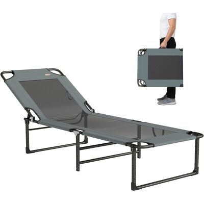 JHY DESIGN Tumbona Reclinable De Exterior Con 4 Posiciones, Plegable Y Con Asa, Color Gris. JHY DESIGN Tumbona Reclinable De Exterior Con 4 Posiciones, Plegable Y Con Asa, Color Gris.