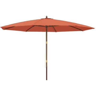 Sombrilla de Jardín vidaXL con Poste de Madera - 400x273 cm - Terracota Sombrilla de Jardín vidaXL con Poste de Madera - 400x273 cm - Terracota