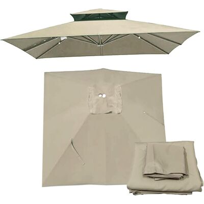 SANS MARQUE Toldo De Repuesto Cuadrado De 3x3 Metros Para Sombrilla De Patio, Para Exteriores, Jardín O Mercado. Cubierta De Dos Niveles Color Caqui Para Sombrilla Voladiza Que Proporciona Mayor Sombra Y Estilo. SANS MARQUE Toldo De Repuesto Cuadrado De 3x3 Metros Para Sombrilla De Patio, Para Exteriores, Jardín O Mercado. Cubierta De Dos Niveles Color Caqui Para Sombrilla Voladiza Que Proporciona Mayor Sombra Y Estilo.