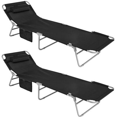 Set De 2 Tumbonas, Tumbona Inclinable De Acero Color Negro Plegable Con Almohada Playa Piscina Jardín Mecedora Ogs35-schx2 Sobuy Es Set De 2 Tumbonas, Tumbona Inclinable De Acero Color Negro Plegable Con Almohada Playa Piscina Jardín Mecedora Ogs35-schx2 Sobuy Es