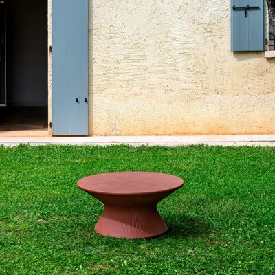 PLUST Mesita Baja Redonda Diseño Moderno Terraza Jardín Fade T1-c - Bordeaux PLUST Mesita Baja Redonda Diseño Moderno Terraza Jardín Fade T1-c - Bordeaux