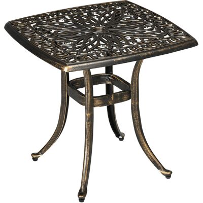 JHY DESIGN Mesa Auxiliar/de Terraza Con Orificio Para Sombrilla, 54 X 54 X 52,5 Cm, Estructura De Aluminio Bronce, Ideal Para Jardín Y Balcón. JHY DESIGN Mesa Auxiliar/de Terraza Con Orificio Para Sombrilla, 54 X 54 X 52,5 Cm, Estructura De Aluminio Bronce, Ideal Para Jardín Y Balcón.
