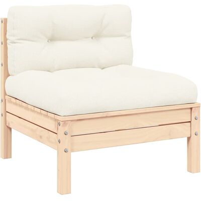 Sofá modular de jardín vidaXL Crema Pino - Sofá de jardín Sofá modular de jardín vidaXL Crema Pino - Sofá de jardín