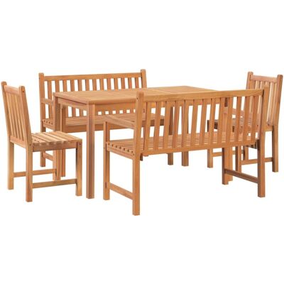 HELLOSHOP26 "muebles De Jardín Juego De Comedor Muebles De Exterior 5 Piezas Madera Maciza De Teca 020014289" HELLOSHOP26 "muebles De Jardín Juego De Comedor Muebles De Exterior 5 Piezas Madera Maciza De Teca 020014289"