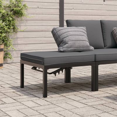 Vidaxl Banco de jardín de aluminio negro con cojines - Banco de jardín Vidaxl Banco de jardín de aluminio negro con cojines - Banco de jardín