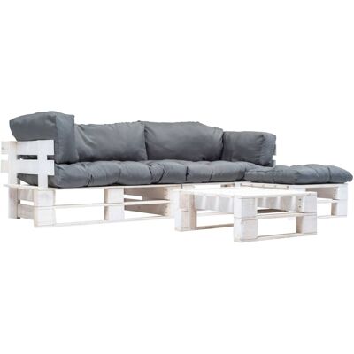 Conjunto de Jardín Hommie - Muebles de Madera Gris 4 Piezas Conjunto de Jardín Hommie - Muebles de Madera Gris 4 Piezas
