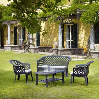 Conjunto de Muebles de Jardín Italiano - Veranda Verde con Cojines Conjunto de Muebles de Jardín Italiano - Veranda Verde con Cojines