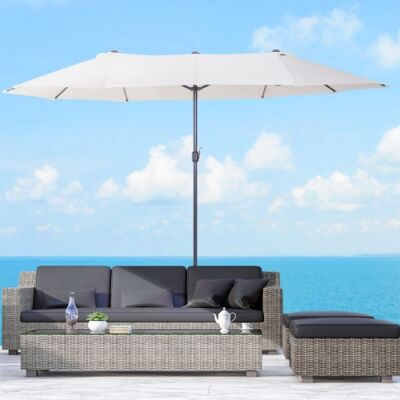 Sombrilla de jardín Beliani Tela Beige de Aluminio 247 cm Resistente a la Intemperie - Parasol de Jardín Sombrilla de jardín Beliani Tela Beige de Aluminio 247 cm Resistente a la Intemperie - Parasol de Jardín