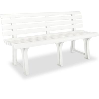 Banca de jardín de plástico vidaXL 145 cm - Asiento exterior Banca de jardín de plástico vidaXL 145 cm - Asiento exterior