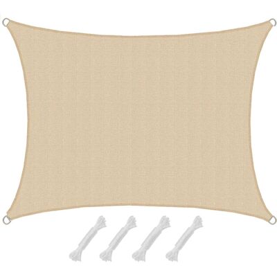Amanka - 1,5x2 Vela Ombreggiante Permeabile - Beige - Sun Shade Sail Amanka - 1,5x2 Vela Ombreggiante Permeabile - Beige - Sun Shade Sail