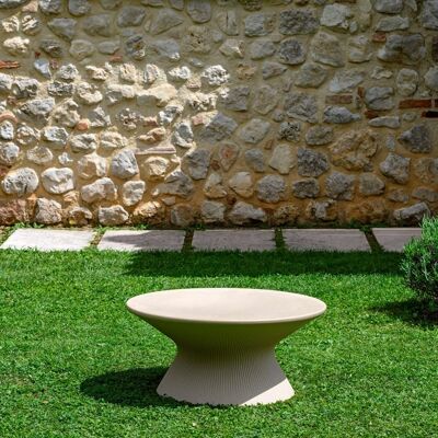PLUST Mesita Baja Redonda Diseño Moderno Terraza Jardín Fade T1-c Color: Beige PLUST Mesita Baja Redonda Diseño Moderno Terraza Jardín Fade T1-c Color: Beige