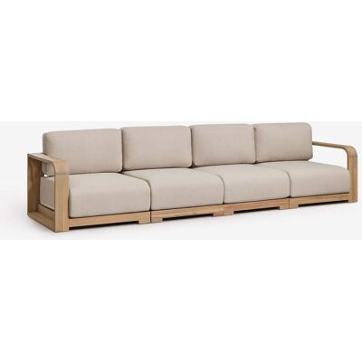 Sofá Modular De Jardín De 4 Piezas Con Reposabrazos En Madera De Acacia Brivori Sklum Sofá Modular De Jardín De 4 Piezas Con Reposabrazos En Madera De Acacia Brivori Sklum