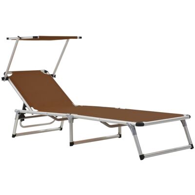 vidaXL Silla de playa plegable - Respaldo y sombrilla ajustables vidaXL Silla de playa plegable - Respaldo y sombrilla ajustables