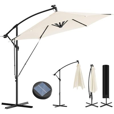 Woltu Sombrilla De Jardín De 3 M Con Rotación De 360°, Inclinación Ajustable, Funda Y Cuerdas Resistentes Al Viento, Color Beige Woltu Sombrilla De Jardín De 3 M Con Rotación De 360°, Inclinación Ajustable, Funda Y Cuerdas Resistentes Al Viento, Color Beige