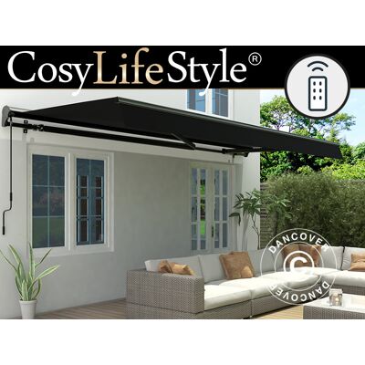 DANCOVER Toldo Con Control Remotol, 3,95x3m, Negra/armazón Negra DANCOVER Toldo Con Control Remotol, 3,95x3m, Negra/armazón Negra